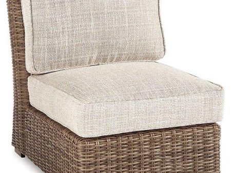 Beachcroft Outdoor Armless Chair with Cushion Hot on Sale