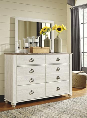 Willowton Dresser and Mirror For Discount