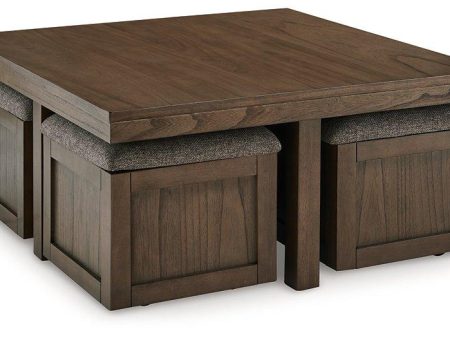 Boardernest Coffee Table with 4 Stools For Sale