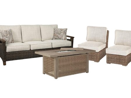 Beachcroft Outdoor Sofa, Lounge Chairs and Fire Pit For Sale