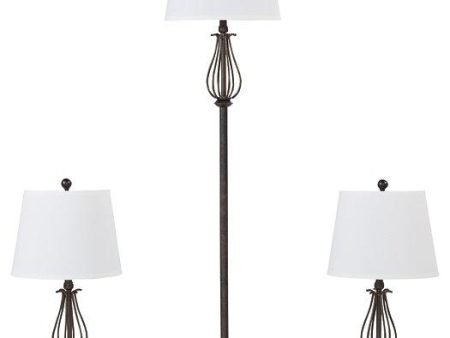 Brycestone Floor Lamp with 2 Table Lamps Sale