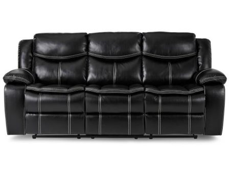 Bastrop Double Reclining Sofa in Black 8230BLK-3 Sale