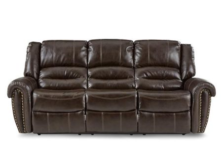 Center Hill Double Reclining Sofa in Dark Brown 9668BRW-3 For Sale