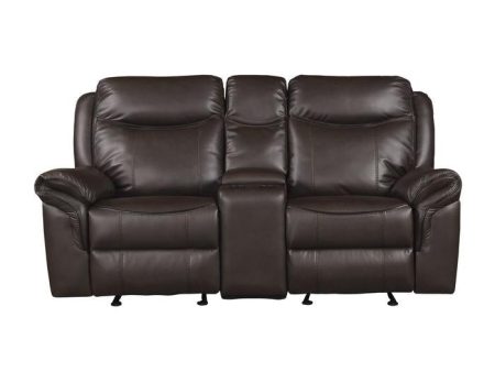 Aram Double Glider Reclining Loveseat in Brown 8206BRW-2 Online Hot Sale