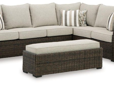 Brook Ranch Outdoor Sofa Sectional Bench with Cushion (Set of 3) Sale