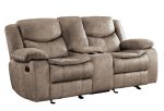 Bastrop Double Glider Reclining Loveseat in Brown 8230FBR-2 For Cheap