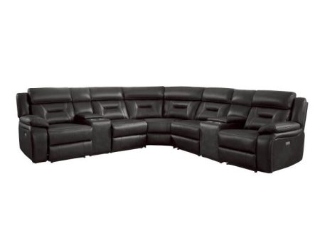 Amite 7pc Sectional Sofa in Dark Gray For Sale