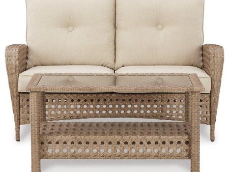 Braylee Outdoor Loveseat with Table (Set of 2) Online Sale