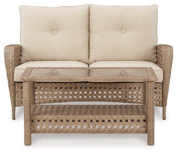 Braylee Outdoor Loveseat with Table (Set of 2) Online Sale