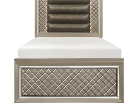 Youth Loudon Twin Platform with Trundle Bed in Champagne Metallic Supply