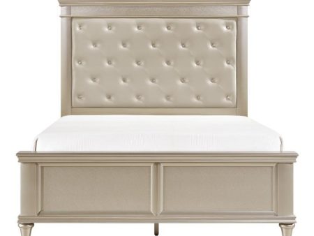 Celandine Queen Panel Bed in Pearl Silver 1928-1* Online Sale