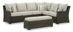 Brook Ranch Outdoor Sofa Sectional Bench with Cushion (Set of 3) Sale