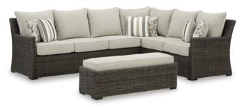 Brook Ranch Outdoor Sofa Sectional Bench with Cushion (Set of 3) Sale