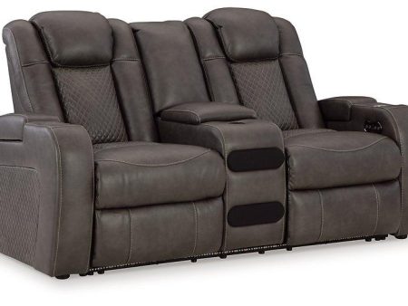 Fyne-Dyme Power Reclining Loveseat with Console on Sale