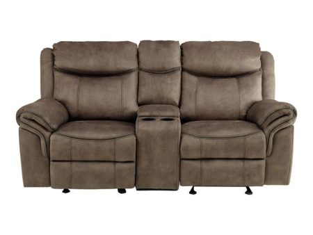 Aram Double Glider Reclining Loveseat in Dark Brown 8206NF-2 Supply