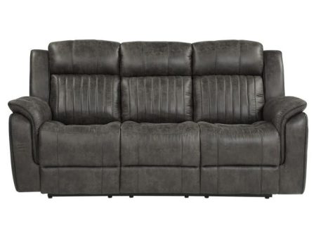 Centeroak Double Reclining Sofa in Gray 9479BRG-3 For Sale