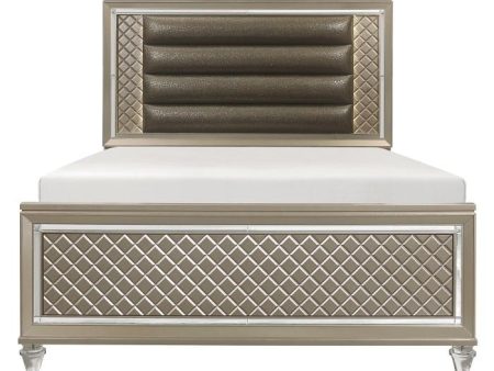 Youth Loudon Full Platform with Trundle Bed in Champagne Metallic Hot on Sale