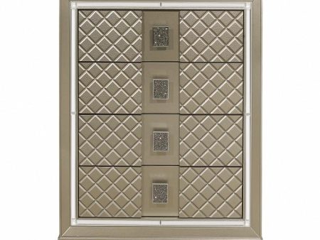 Youth Loudon 4 Drawer Chest in Champagne Metallic B1515-9 Online Hot Sale