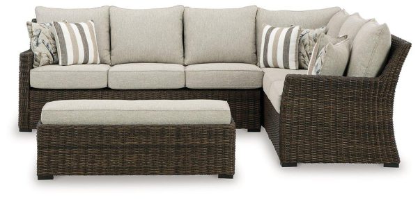 Brook Ranch Outdoor Sofa Sectional Bench with Cushion (Set of 3) Sale